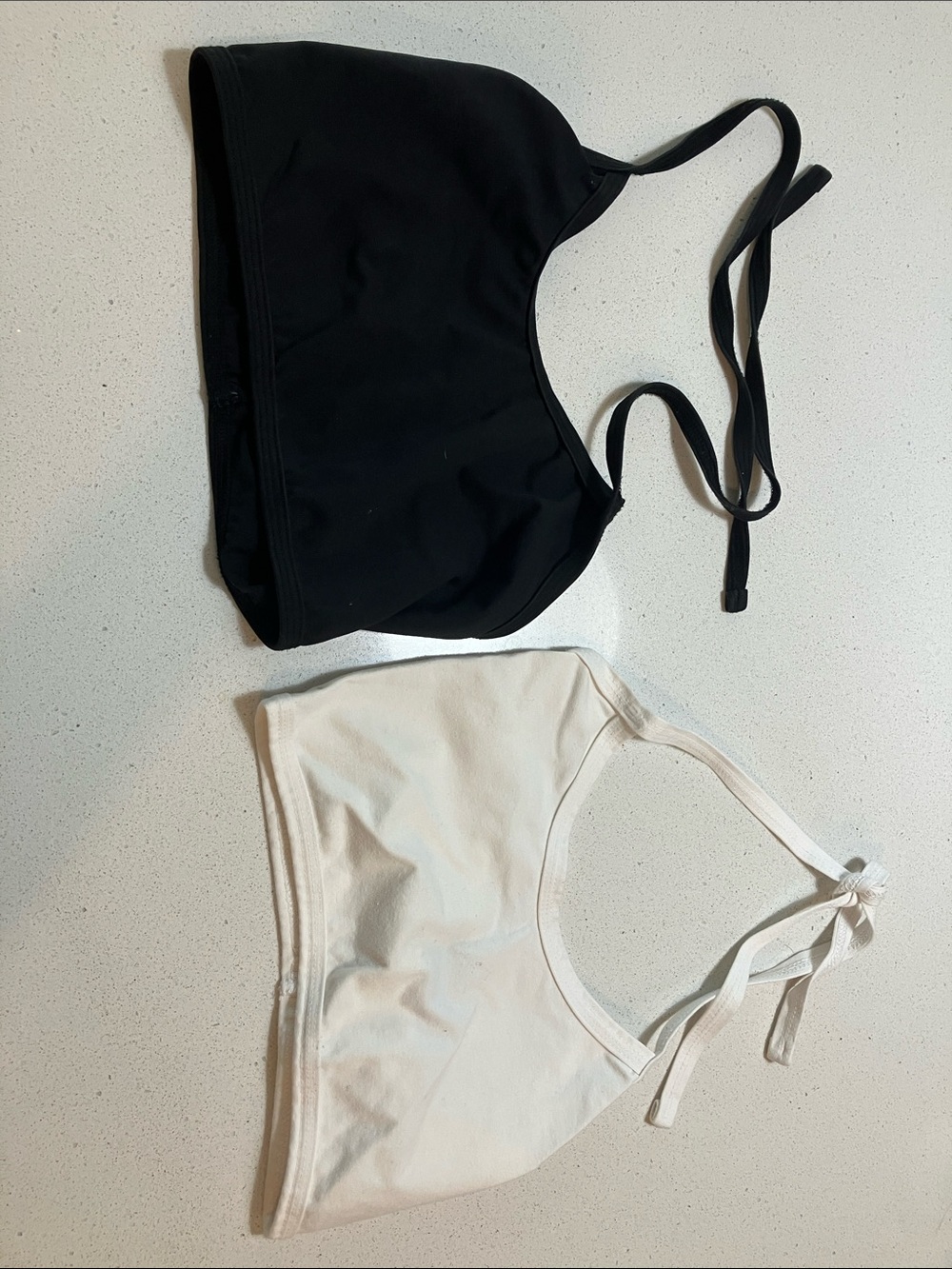 Black & White Halter crop Bralette Set — Dual Pack Tops